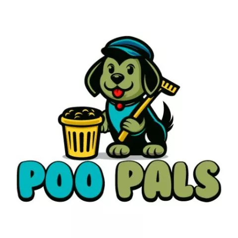 Poo Pals NJ mascot - friendly dog with cleanup tools